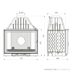 Fireplace insert KAWMET W8 (17,5 kW) ECO. Photo 12