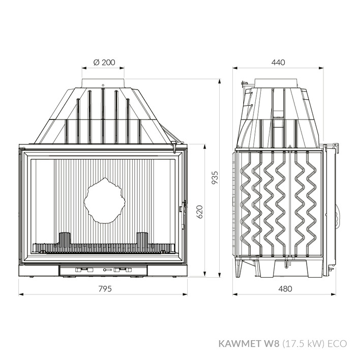 Fireplace insert KAWMET W8 (17,5 kW) ECO. Photo 12