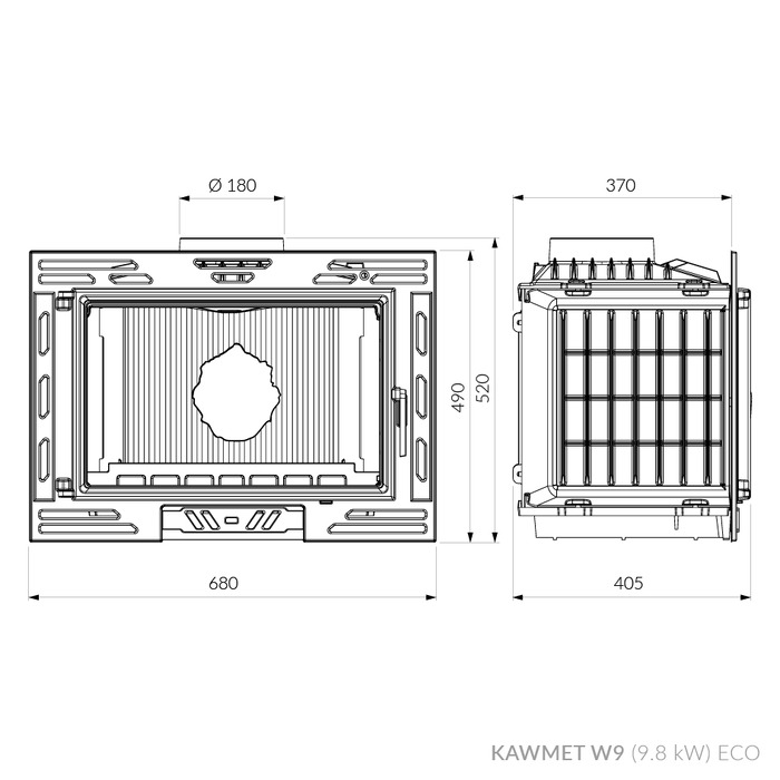 Fireplace insert KAWMET W9 (9,8 kW) ECO. Photo 12