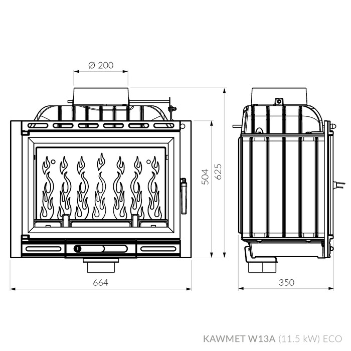 Wkład kominkowy KAWMET W13A (11,5 kW) ECO. Zdjęcia 7