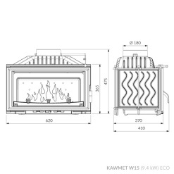 Fireplace insert KAWMET W15 (9,4 kW) ECO. Photo 12