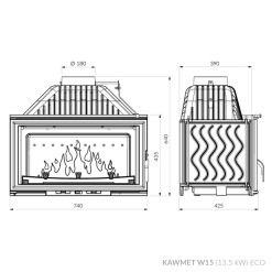 Fireplace insert KAWMET W15 (13,5 kW) ECO. Photo 12