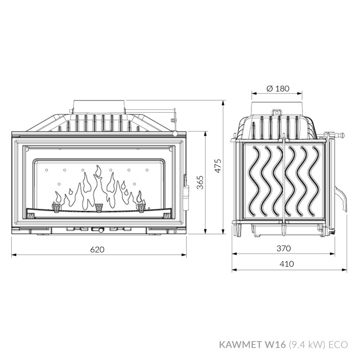 Fireplace insert KAWMET W16 (9,4 kW) ECO. Photo 10