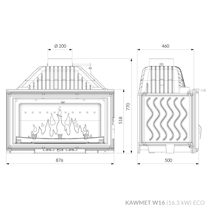 Fireplace insert KAWMET W16 (16,3 kW) ECO. Photo 10