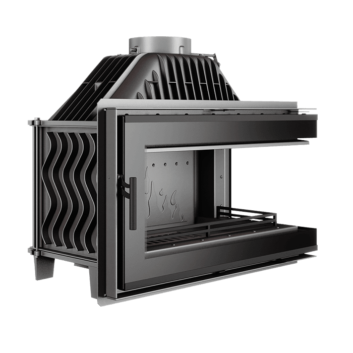 Wkład kominkowy KAWMET W16 PB BLACK (13,5 kW) ECO. Zdjęcia 3D