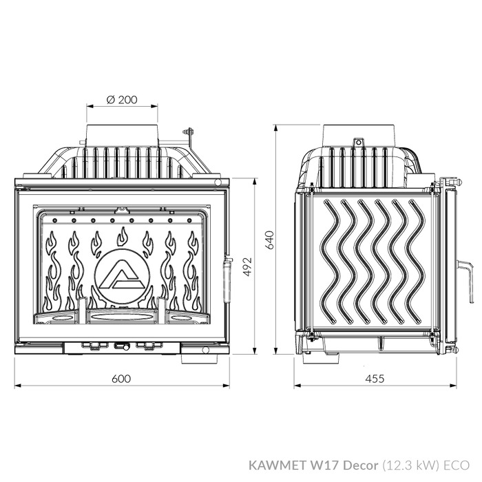 Fireplace insert KAWMET W17 Decor (12,3 kW) ECO. Photo 10