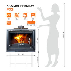 Wkład kominkowy KAWMET Premium HERMES F23 (14 kW). Zdjęcia 25