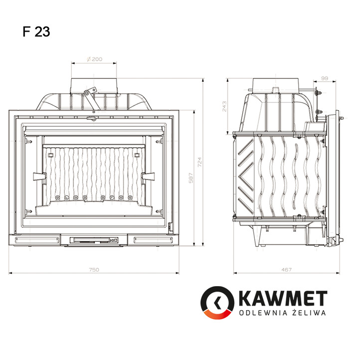 Wkład kominkowy KAWMET Premium HERMES F23 (14 kW). Zdjęcia 26