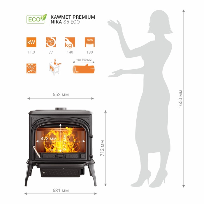 Stove KAWMET Premium NIKA S5 ECO. Photo 17