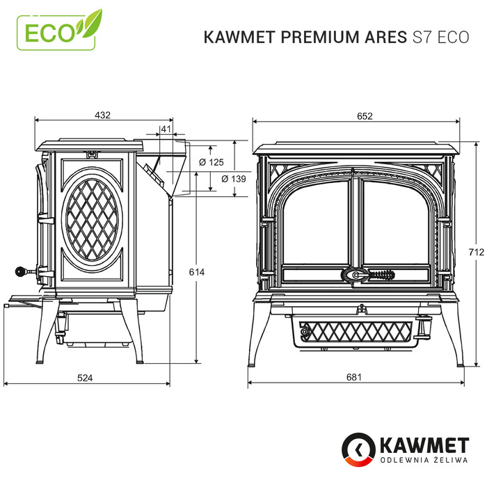  Piec wolnostojący KAWMET Premium ARES S7 ECO. Zdjęcia 28