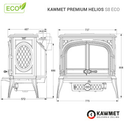 Piec wolnostojący KAWMET Premium HELIOS S8 ECO. Zdjęcia 18