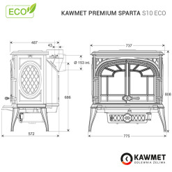 Piec wolnostojący KAWMET Premium SPARTA S10 ECO. Zdjęcia 27