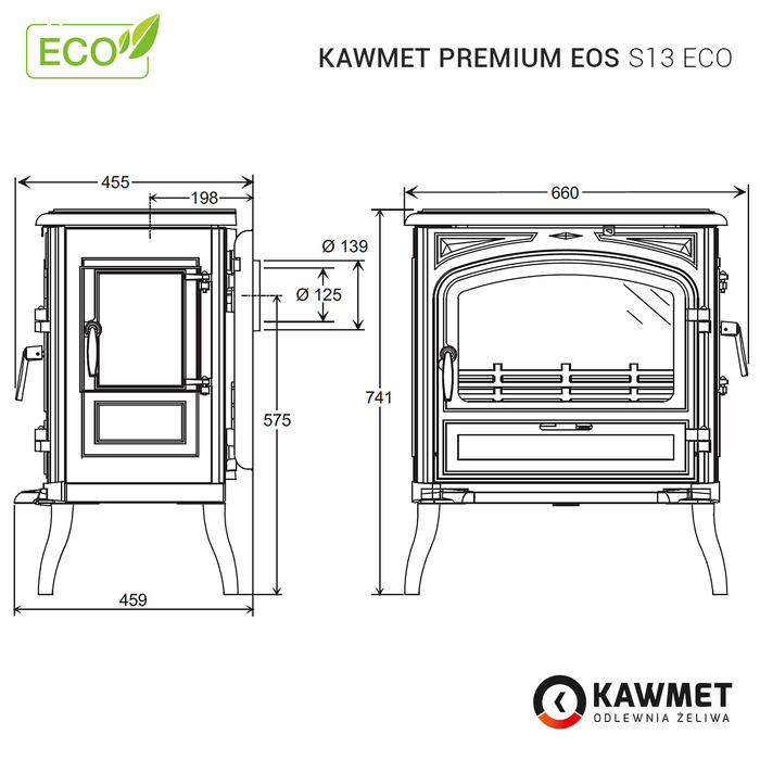 Piec wolnostojący KAWMET Premium EOS S13 ECO. Zdjęcia 25