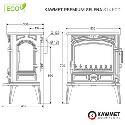 Piec wolnostojący KAWMET Premium SELENA S14 ECO. Zdjęcia 29
