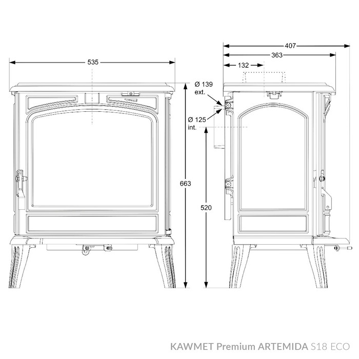 Piec wolnostojący KAWMET Premium ARTEMIDA S18 ECO. Zdjęcia 10