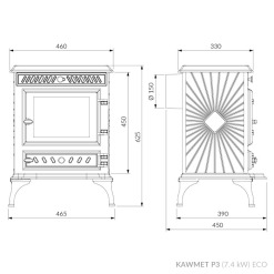 Piec wolnostojący KAWMET P3 (7,4 kW) ECO. Zdjęcia 12