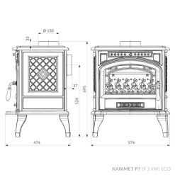 Piec wolnostojący KAWMET P7 (9,3 kW) ECO. Zdjęcia 12