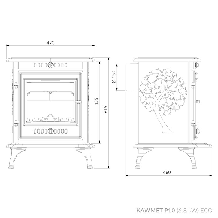 Piec wolnostojący KAWMET P10 (6,8 kW) ECO. Zdjęcia 11