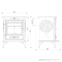 Piec wolnostojący KAWMET P10 (6,8 kW) ECO. Zdjęcia 11