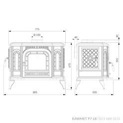 Piec wolnostojący KAWMET P7 LB (10,5 kW) ECO. Zdjęcia 12