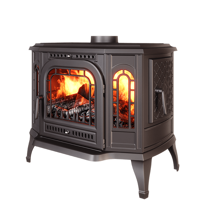 Piec wolnostojący KAWMET P7 PB (10,5 kW) ECO. Zdjęcia 3D
