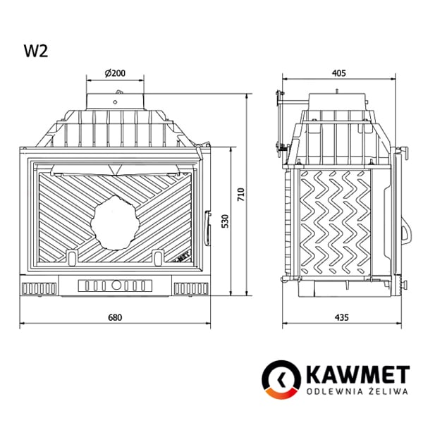 Fireplace insert KAWMET W2 (14,4 kW). Photo 8