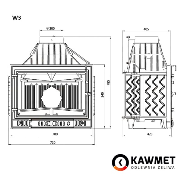 Fireplace insert KAWMET W3 (16,7 kW). Photo 9