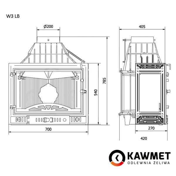 Fireplace insert KAWMET W3 LB (16,7 kW). Photo 8