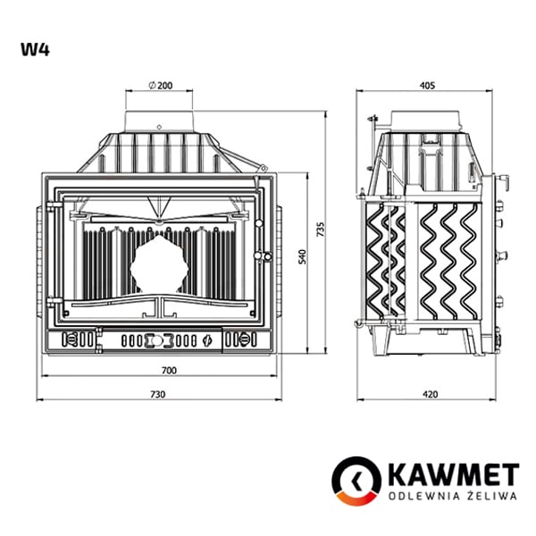 Fireplace insert KAWMET W4 (14,5 kW). Photo 8
