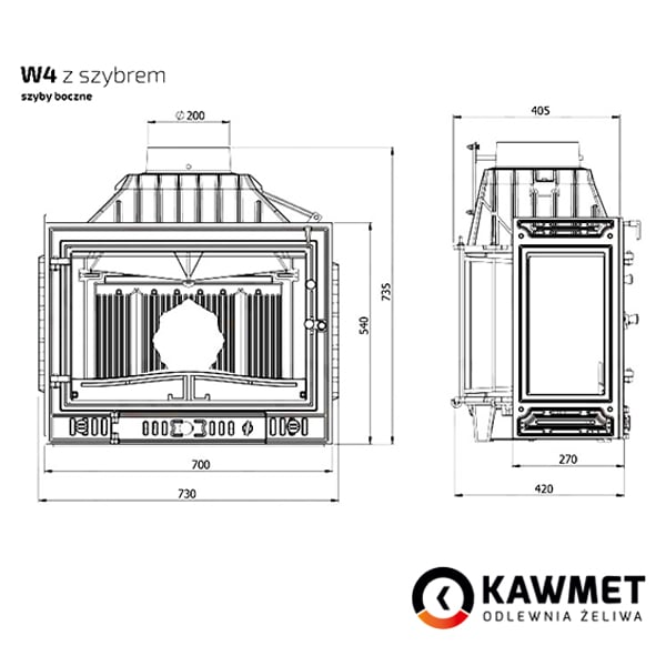 Fireplace insert KAWMET W4 LB (14,5 kW). Photo 8