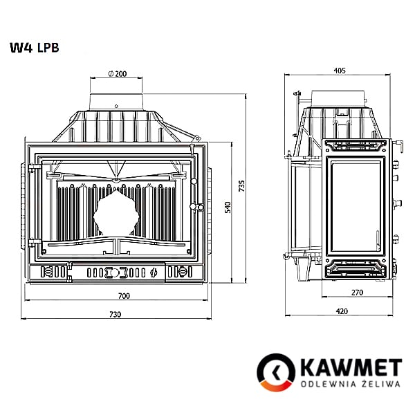 Fireplace insert KAWMET W4 PLB (14,5 kW). Photo 8