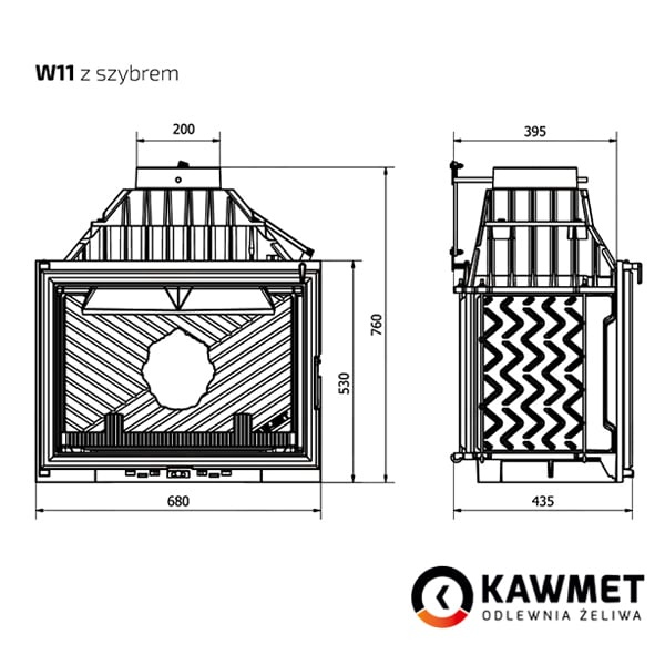 Fireplace insert KAWMET W11 (18,1 kW). Photo 8