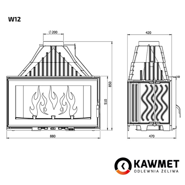 Fireplace insert KAWMET W12 (19,4 kW). Photo 9