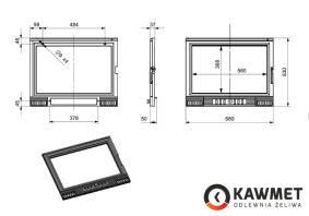 Drzwiczki kominkowe żeliwne KAWMET W1-W2 (680x530). Zdjęcia 6