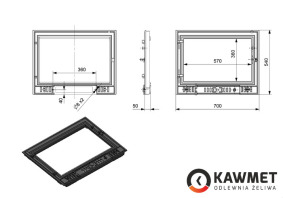 Drzwiczki kominkowe żeliwne KAWMET W3-W4 (700x540). Zdjęcia 5