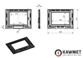 Fireplace Door KAWMET W6 (685x515). Photo 3