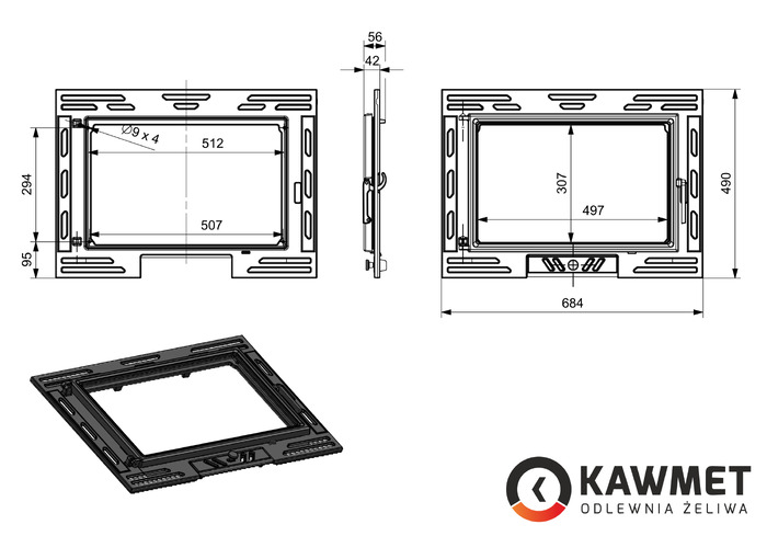 Fireplace Door KAWMET W9 (684x490). Photo 3