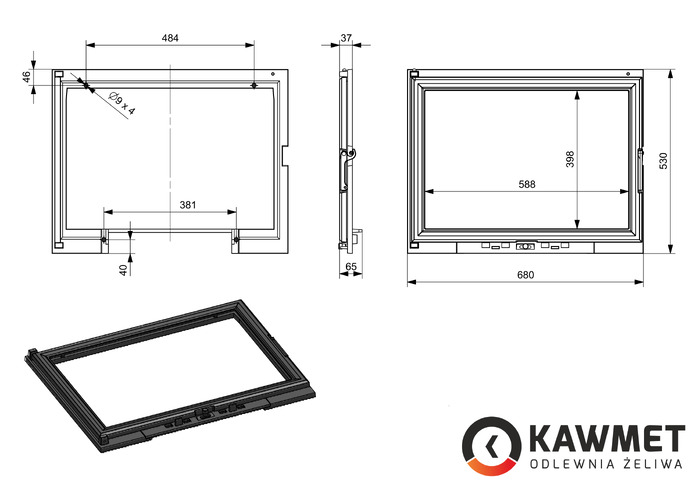 Fireplace Door KAWMET W11 (680x530). Photo 6