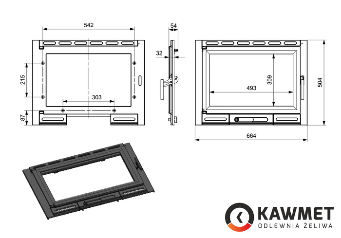 Fireplace Door KAWMET W13A (664x504). Photo 6