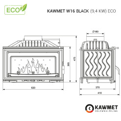 Fireplace insert KAWMET W16 BLACK (9,4 kW) ECO. Photo 8