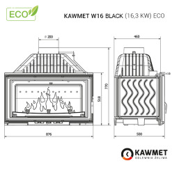 Fireplace insert KAWMET W16 BLACK (16,3 kW) ECO. Photo 8