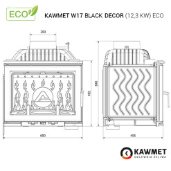 Fireplace insert KAWMET W17 BLACK Decor (12,3 kW) ECO. Photo 8