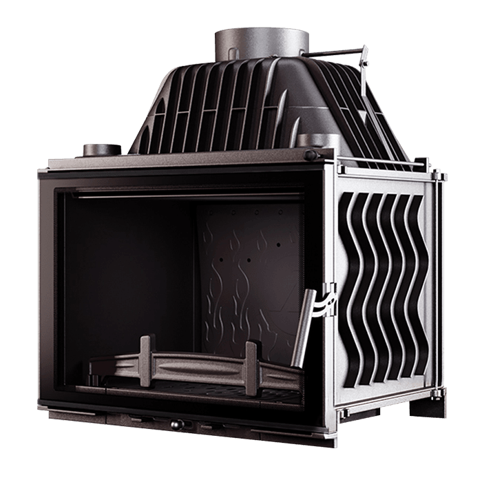 Fireplace insert KAWMET W17 BLACK Decor (16,1 kW) ECO. Photo 3D