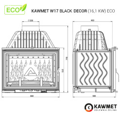 Fireplace insert KAWMET W17 BLACK Decor (16,1 kW) ECO. Photo 8