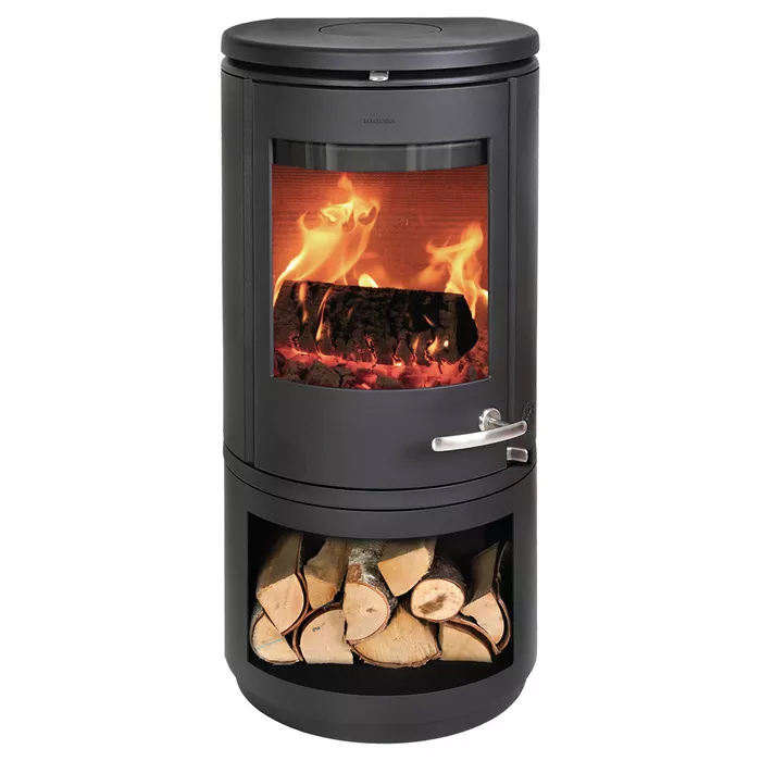 Cast iron stove Morso 7843 with wood storage box