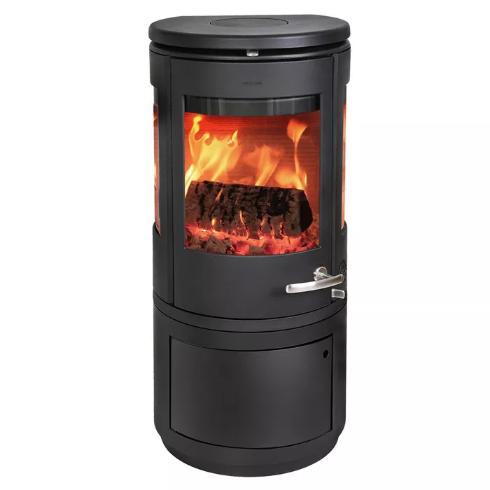 Cast iron Three Sided stove Morso 7943 with wood storage box. Photo 2
