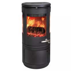 Cast iron Three Sided stove Morso 7943 with wood storage box. Photo 2