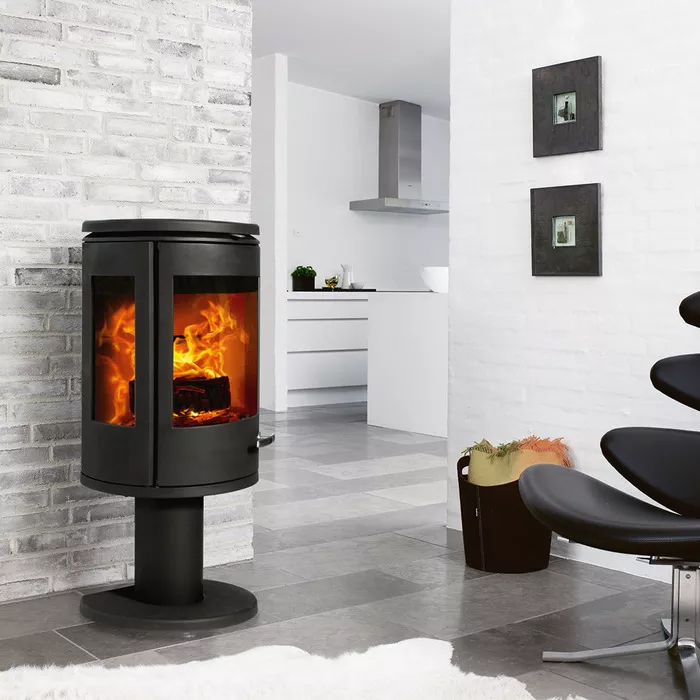 Cast Iron Three Sided Stove Morso 7948 on leg. Photo 2