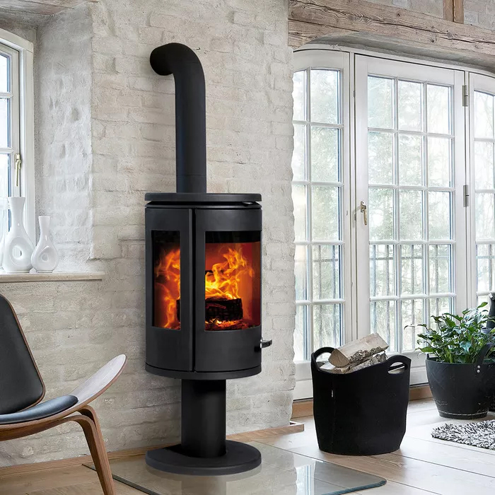 Cast Iron Three Sided Stove Morso 7948 on leg. Photo 3