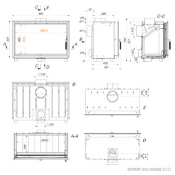 Fireplace cassette insert SAVEN Into 90x62 ECO. Photo 18